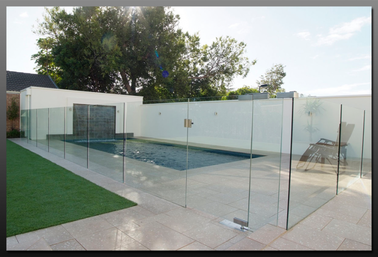 Glass Fencing with Floor mounted hinges
